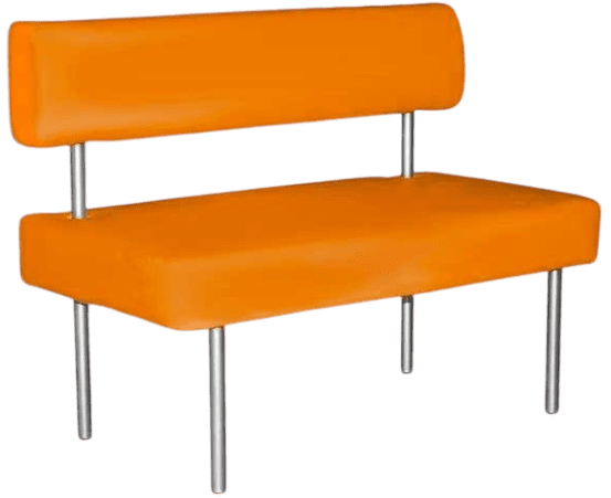 Купить диван-банкетку со спинкой для ожидания Д05, двухместный - цвет Dollaro Orange с доставкой по России